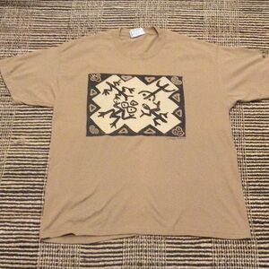 Vintage 90s Lee Leaping Lizards Caribbean Rock Art Tshirt